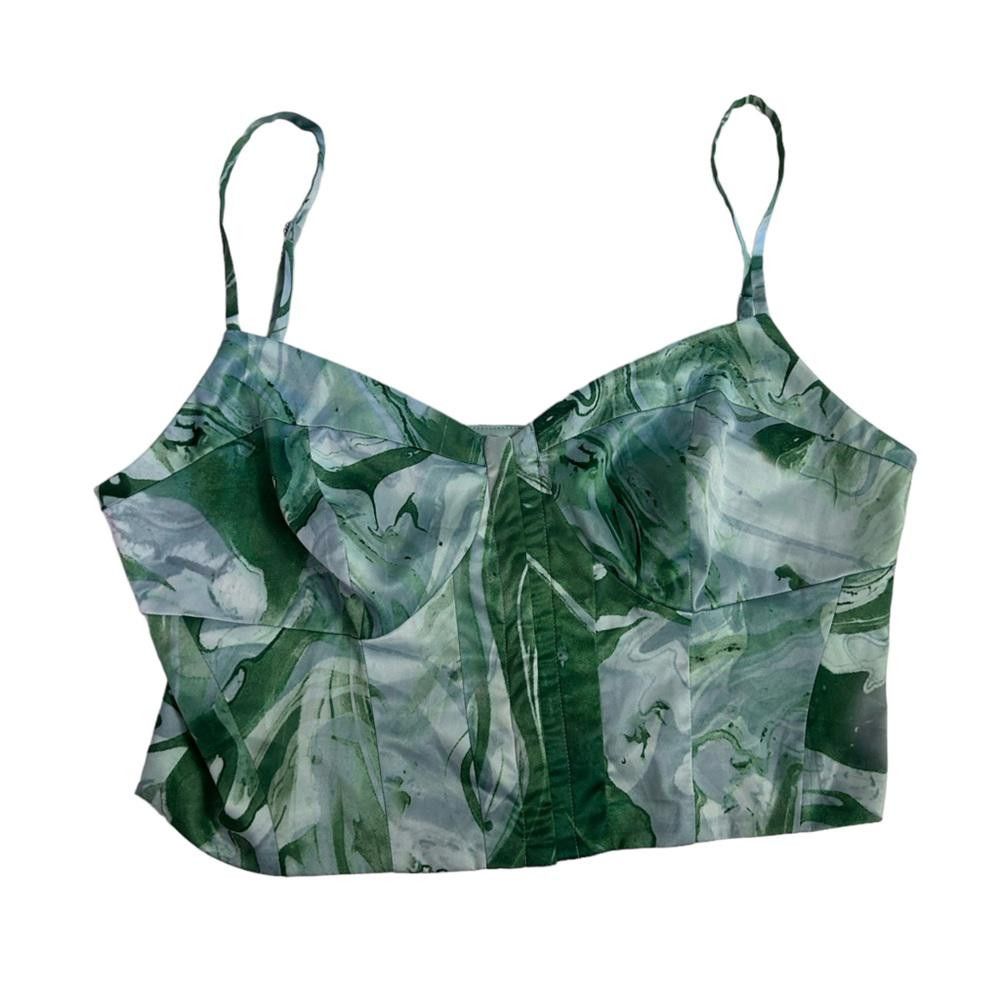 Guess Guess l NWT Milan Bustier Satin Crop Medium Size M / US 6-8 / IT 42-44 - 2 Thumbnail