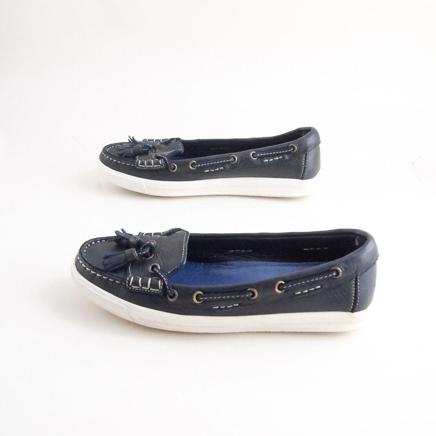 Moncler Moncler Tassel Loafers Blue Leather Womens EU 37 US 7 Size US 7 / IT 37 - 3 Thumbnail