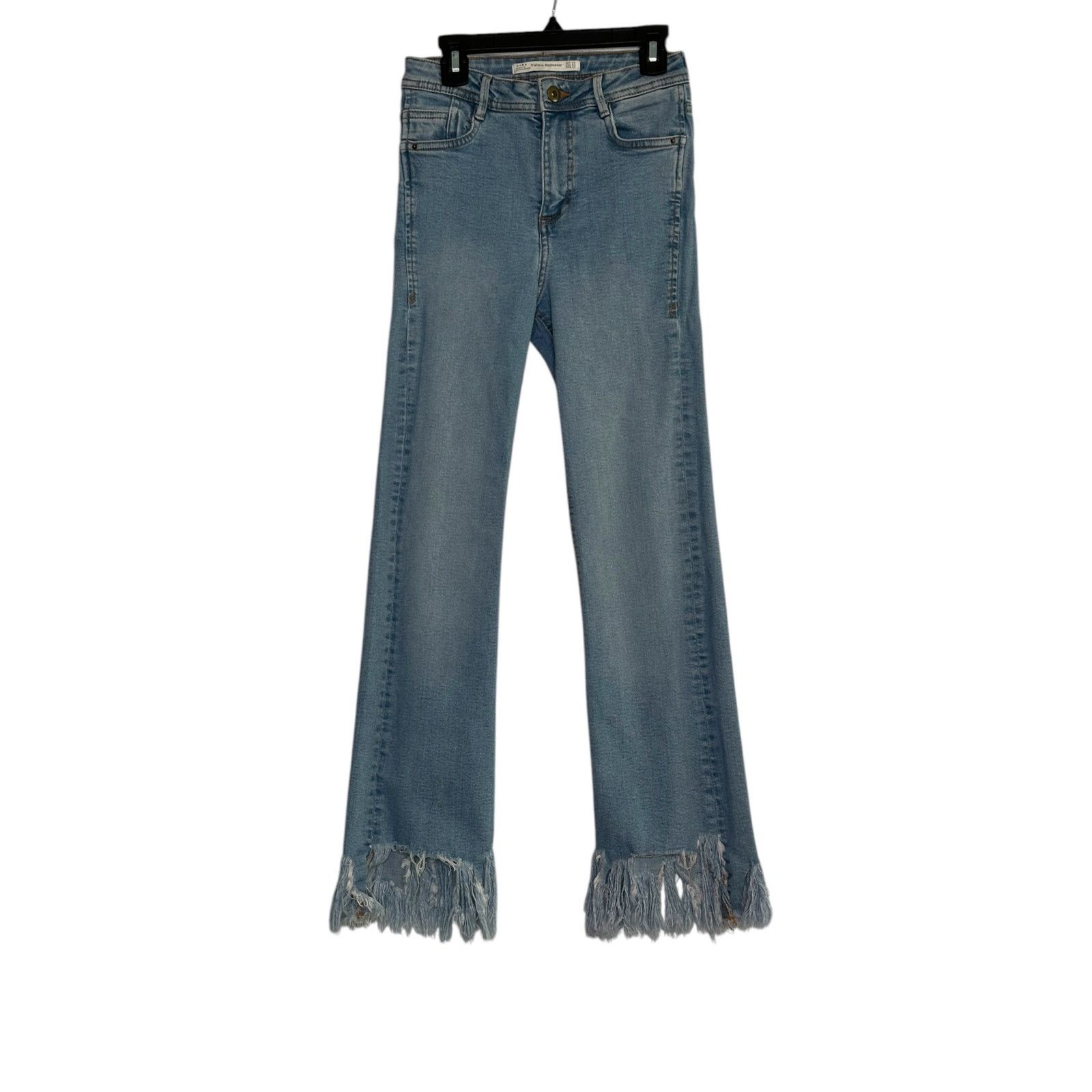 Zara Zara Blue Frayed Hem Jeans size 2 Size 26" / US 2 / IT 38 - 9 Thumbnail