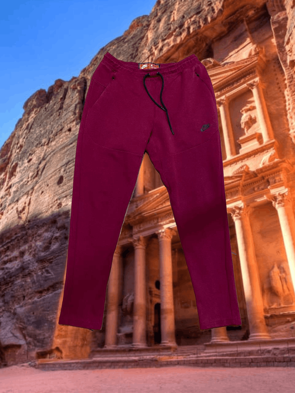 Nike sweatpants red logo NIKE crazy Y2K Vintage sportwear Size US 34 / EU 50 - 1 Thumbnail