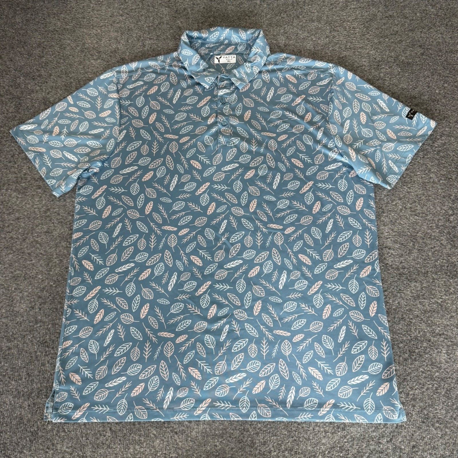 Other Yatta Golf Mens XL Blue Leaf Print Polo Shirt Stretch Size US XL / EU 56 / 4 - 1 Thumbnail