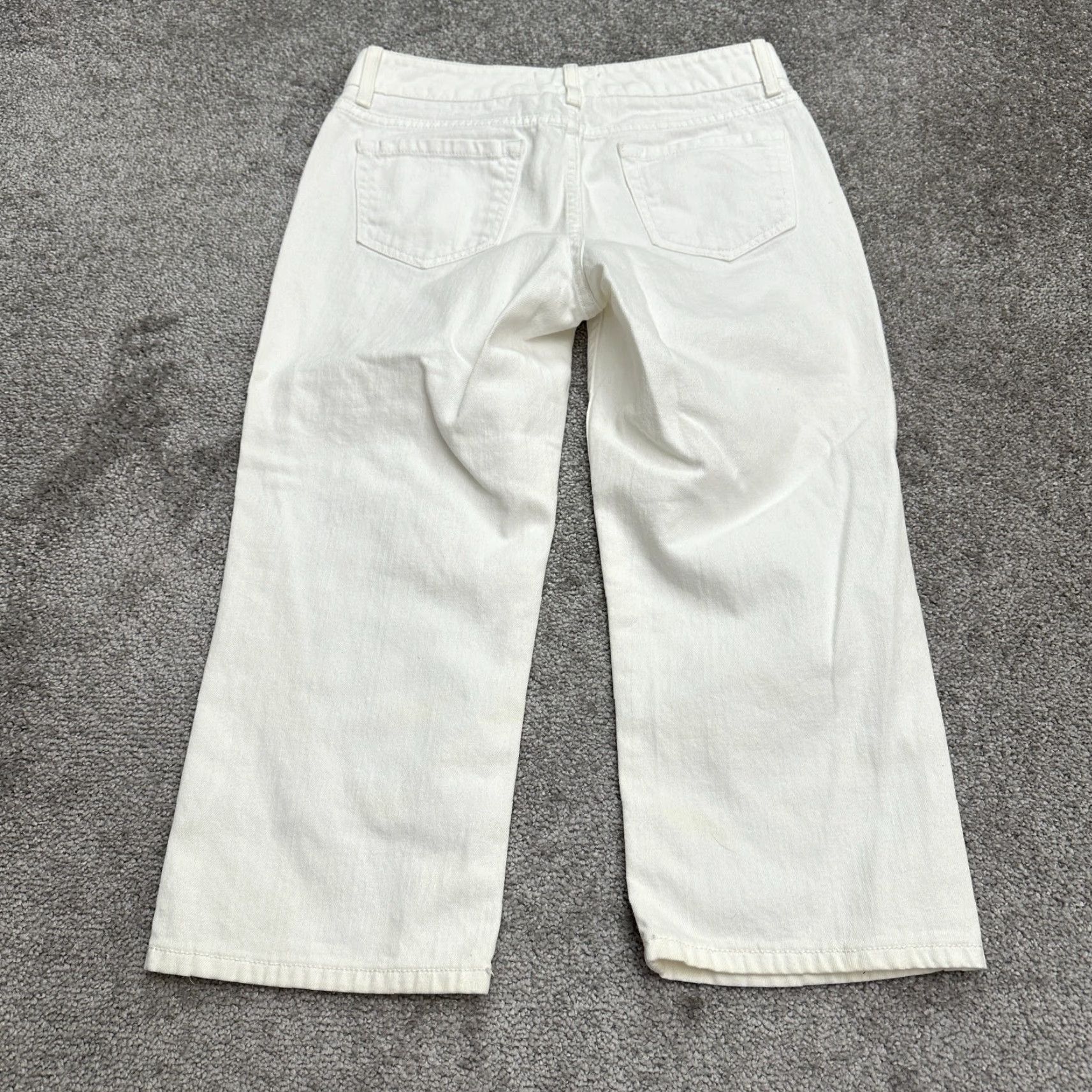 Vintage LL. Bean Favorite Fit Cropped Denim Jeans Womens 6Reg White Straight Leg 30x20 Size 28" / US 6 / IT 42 - 2 Thumbnail