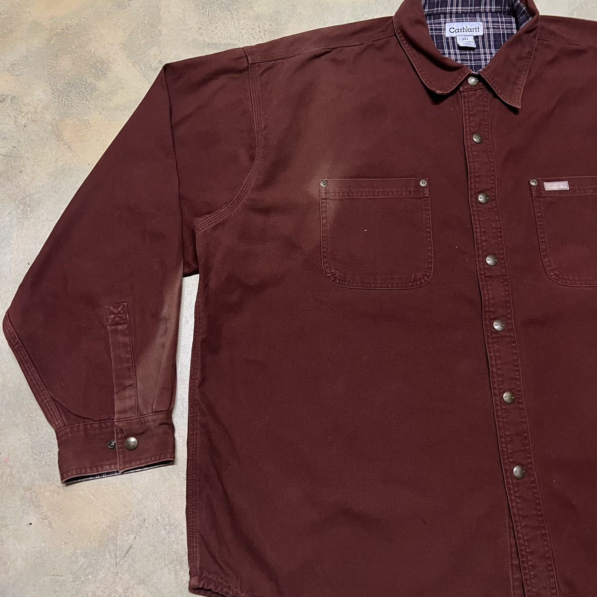 Carhartt Distressed Carhartt Button Up Jacket Sun Faded Size US XXL / EU 58 / 5 - 5 Thumbnail
