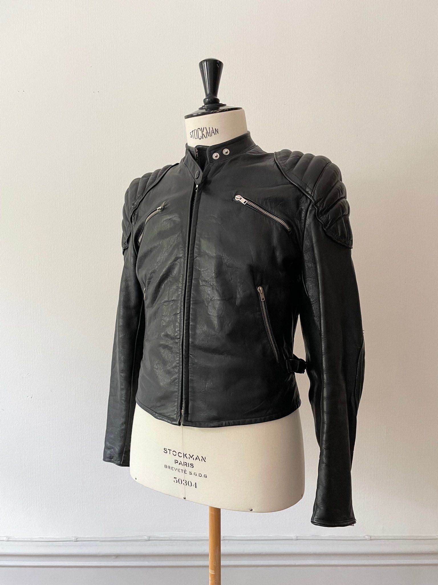 Vintage 1940's Motorcycle Goatskin Jacket - Small Size US S / EU 44-46 / 1 - 2 Thumbnail