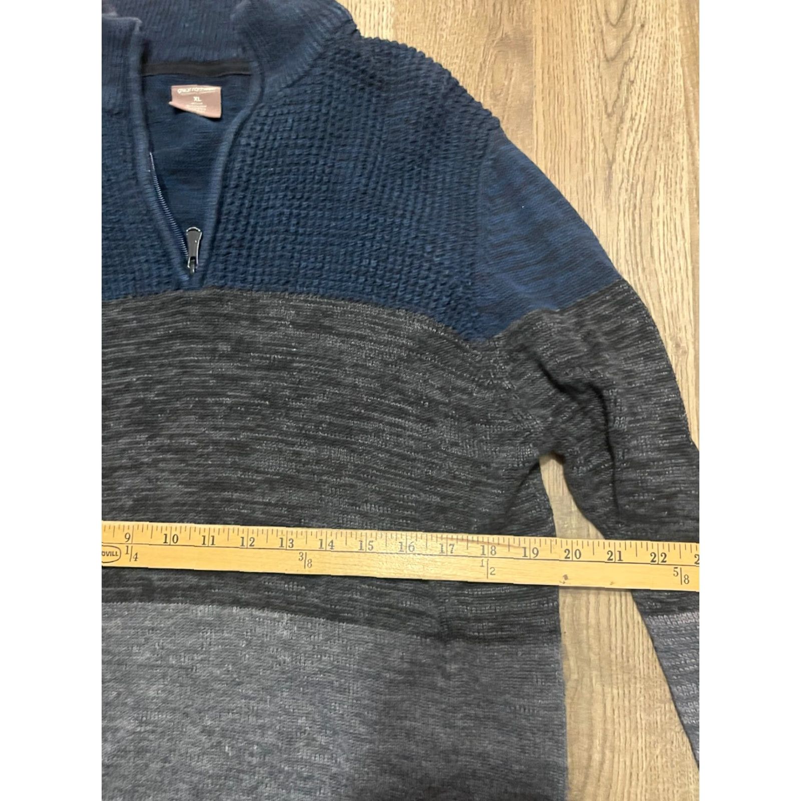 Greats Great Northwest Sweater Mens XL Gray Blue 1/4 Zip Pullover Long Sleeve Size US XL / EU 56 / 4 - 5 Thumbnail