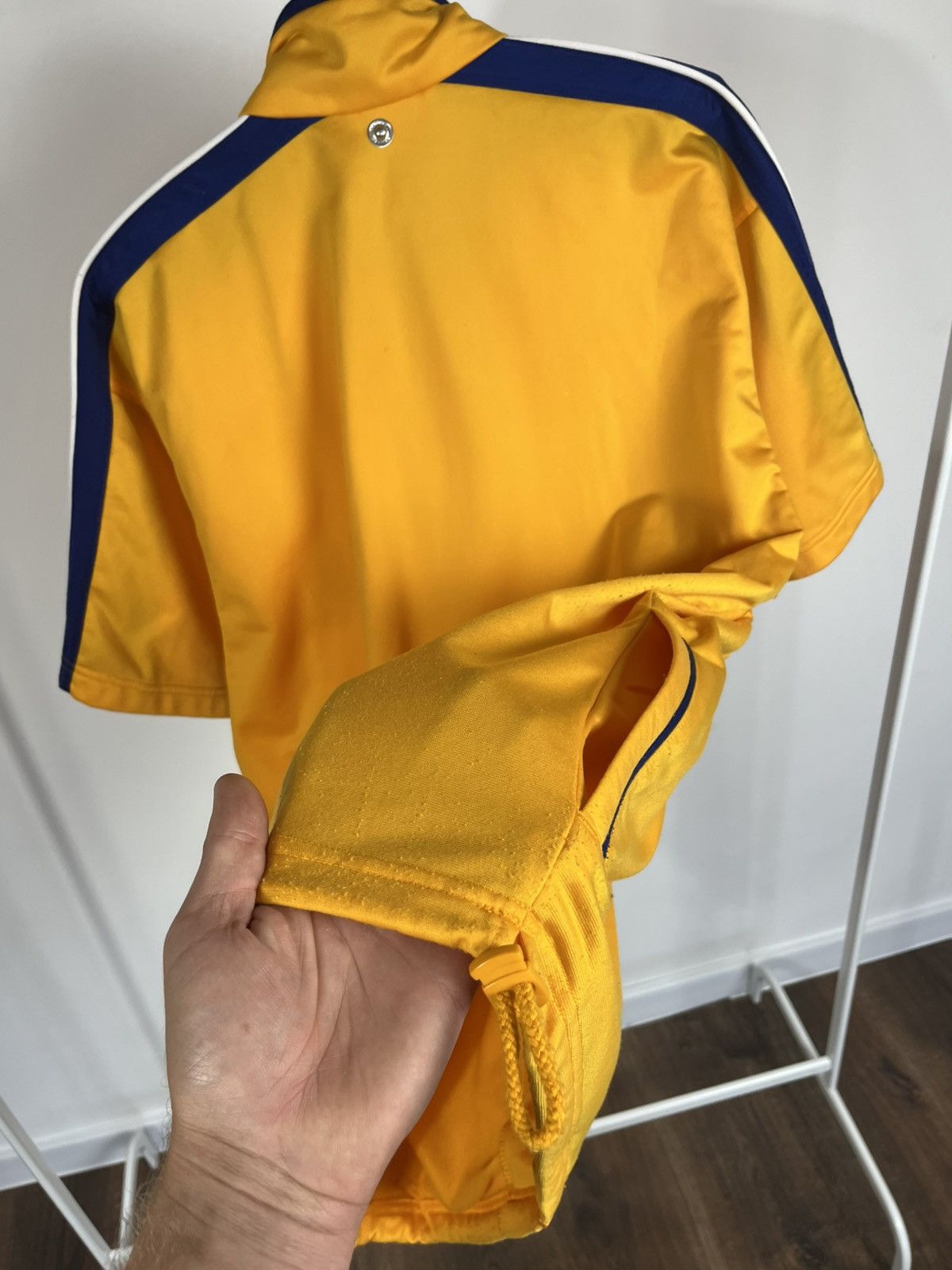 Adidas Vintage Adidas Yellow Blue Zip Track Jacket Short Sleeve S Size US S / EU 44-46 / 1 - 17 Thumbnail