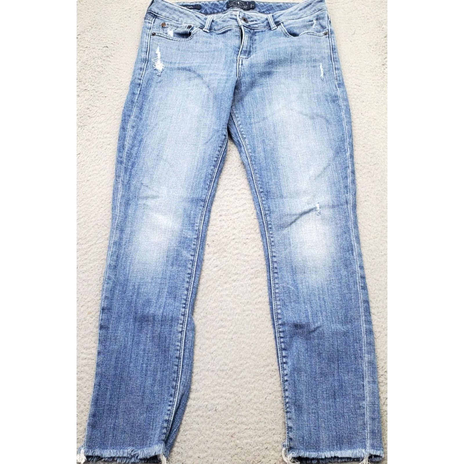 Lucky Brand Lucky Brand Lolita Skinny Jeans Womens Size 6 Denim Blue Distressed Frayed Hem 5-Pocket Stretch Distinguished Distressed Hem Size 28" / US 6 / IT 42 - 2 Thumbnail