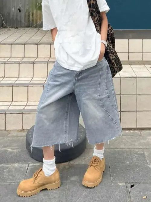 Jean Denim jeans jorts Y2K Drip shorts Size US 30 / EU 46 - 2 Thumbnail