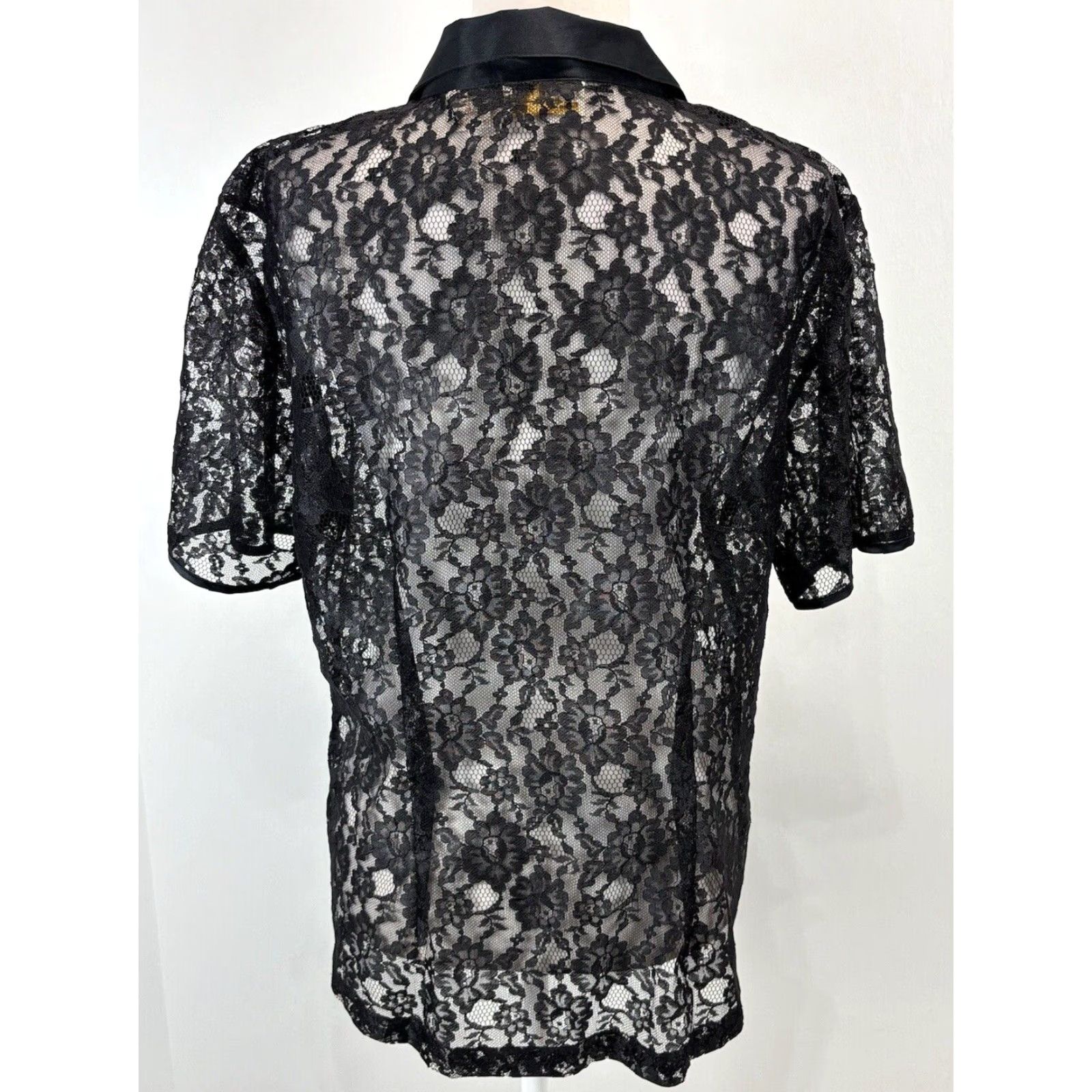 Victoria's Secret Vtg Victoria’s Secret 2 Pc Pajama Set Sz Large Black Lace Top Satin Pants 90’s Size L / US 10 / IT 46 - 4 Thumbnail