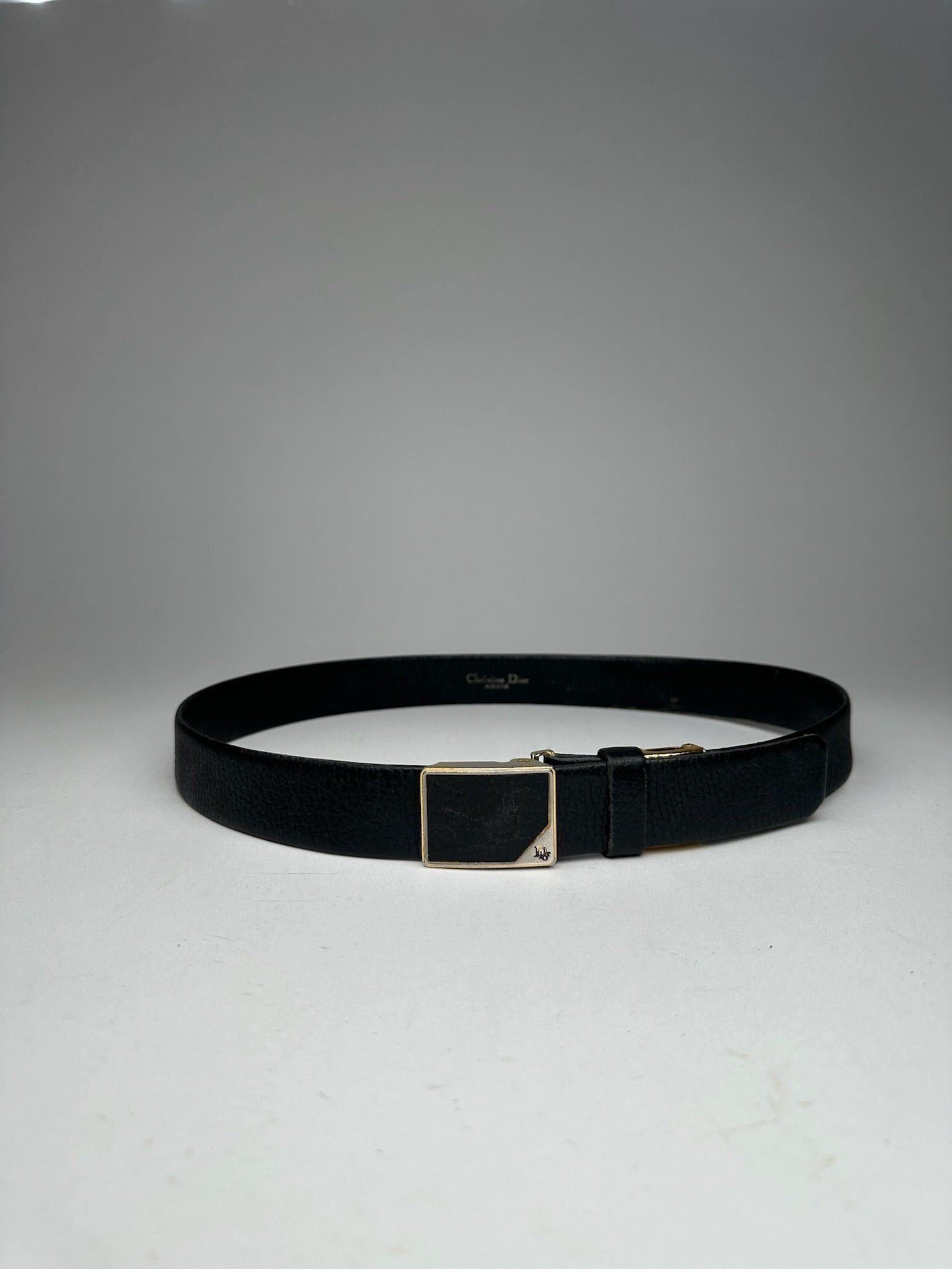 Vintage leather belt black
