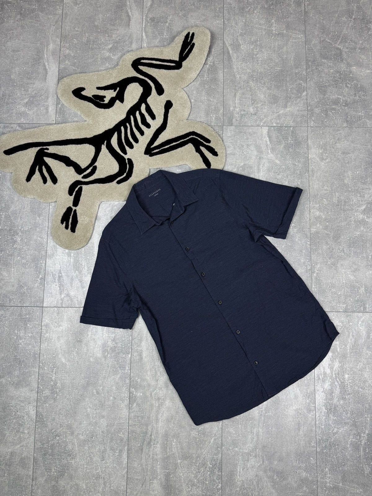 Allsaints × Japanese Brand Mens Vintage AllSaints Avila SS Shirts button up luxury navy Size US L / EU 52-54 / 3 - 1 Thumbnail