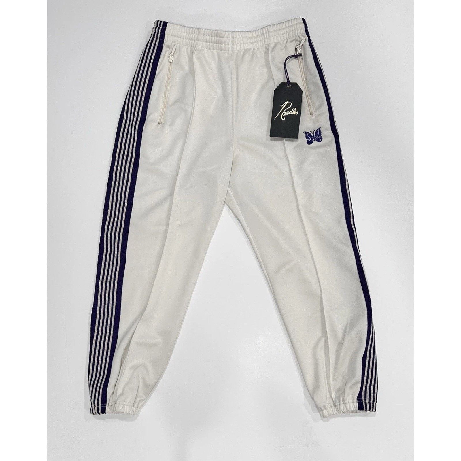 Needles Needles Zipped Track Pant - Poly Smooth A-Ice White Small Size US 32 / EU 48 - 1 Thumbnail