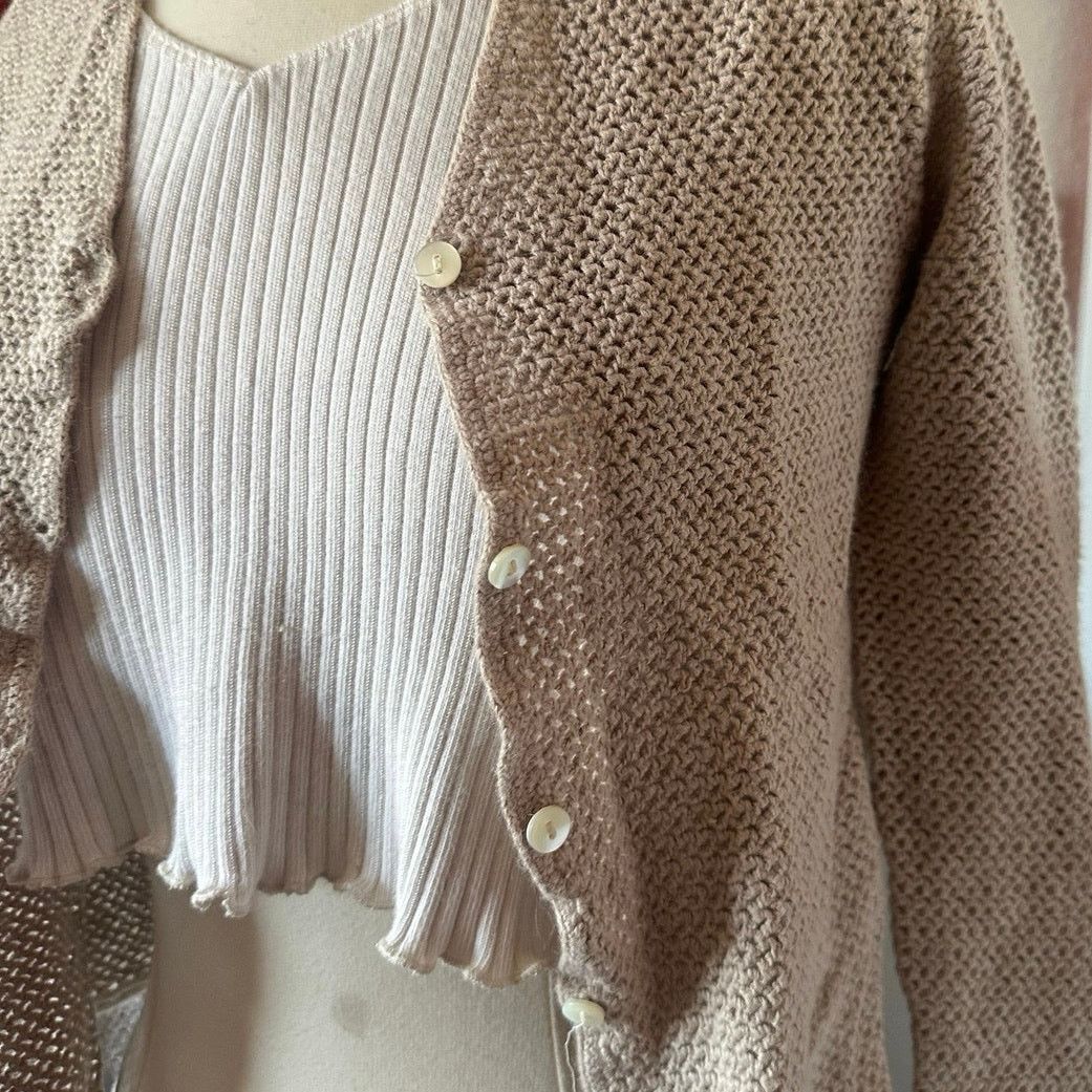Other charter club beige knit long sleeve cardigan Size S / US 4 / IT 40 - 2 Thumbnail