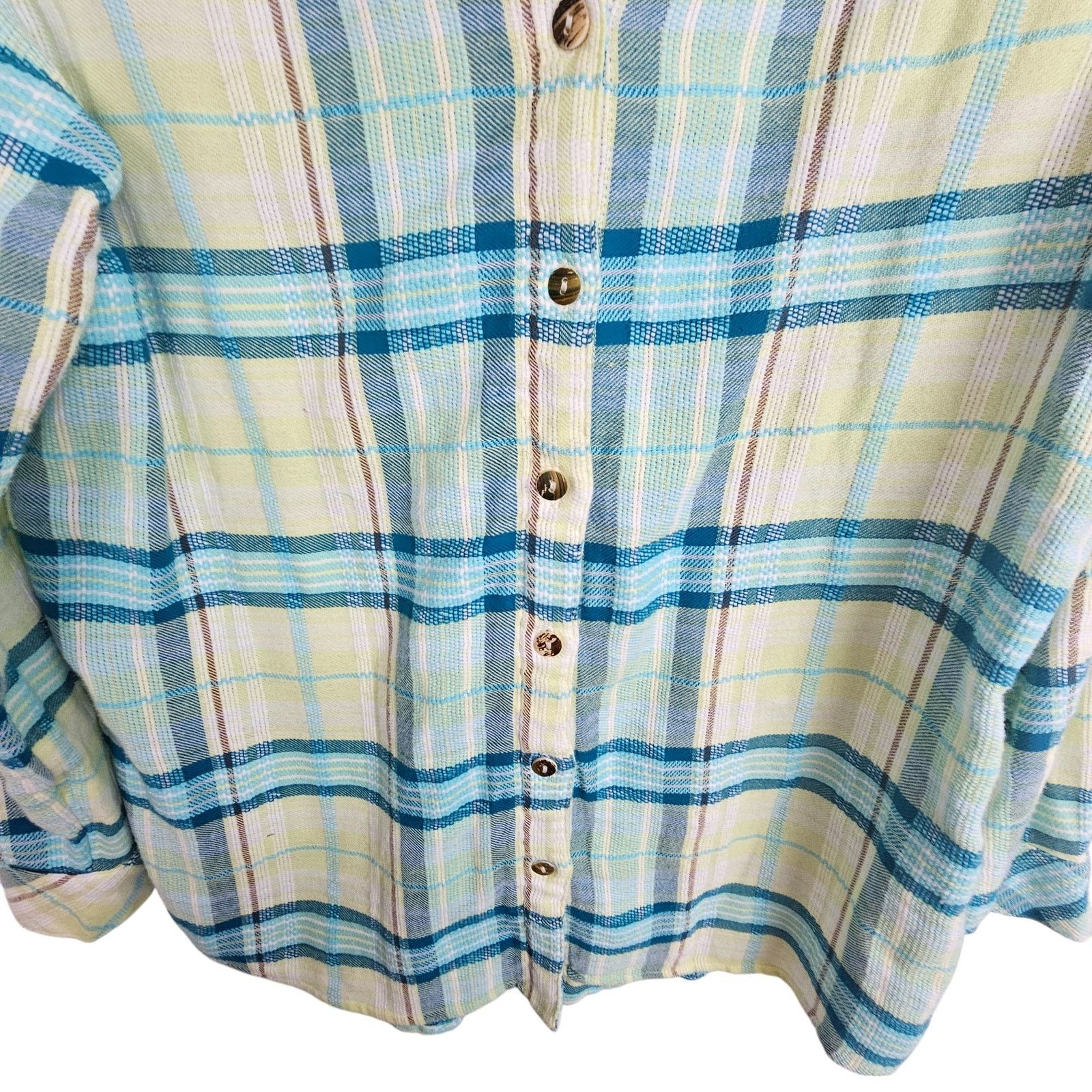 Soft Surroundings Soft Surroundings Womens Plaid Button Front Shirt M Cottage Size M / US 6-8 / IT 42-44 - 3 Thumbnail