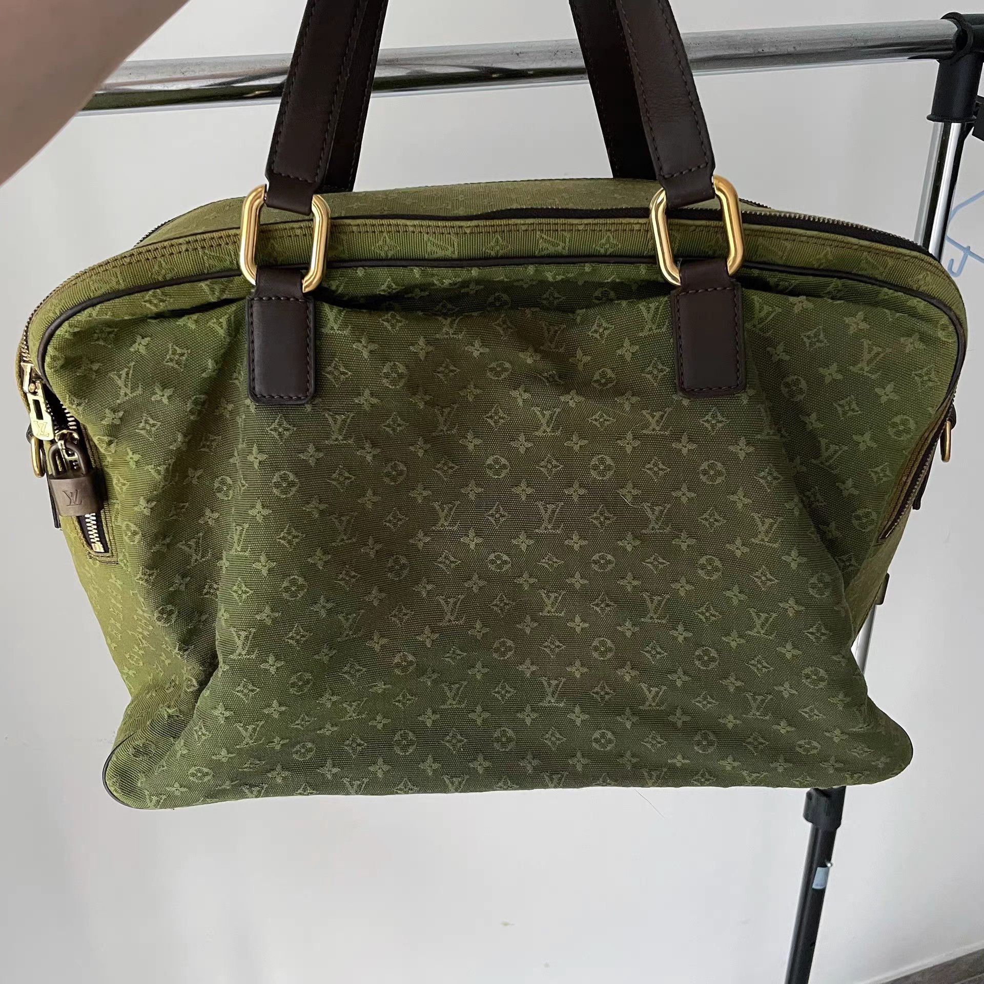 Louis Vuitton Louis Vuitton LV Khaki Denim Keepall Duffle Bag Size ONE SIZE - 2 Thumbnail