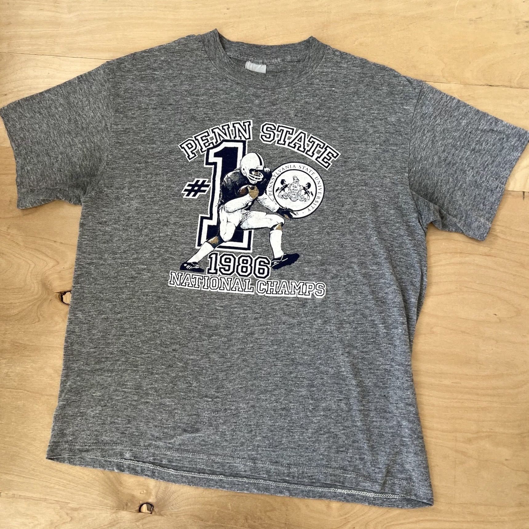 Vintage Vintage Penn State Shirt M Gray 80s NCAA Football National Champions Made in USA Size US M / EU 48-50 / 2 - 7 Thumbnail