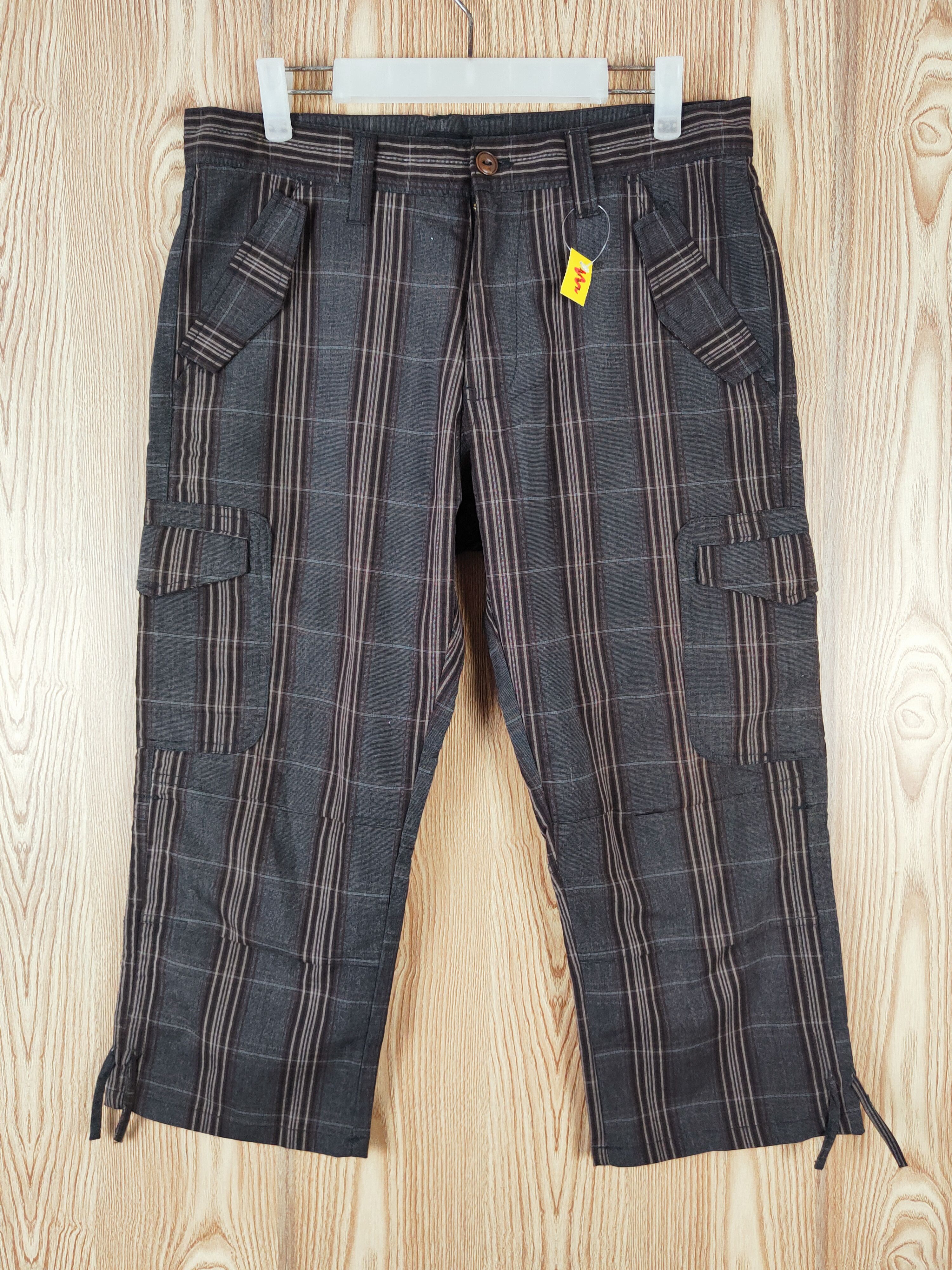 Japanese Brand Mossimo Black Brown Multipocket Short Pants #W333 Size 32" / US 10 / IT 46 - 1 Thumbnail
