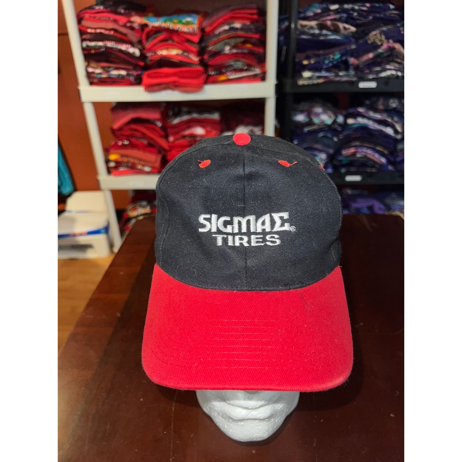 Vintage Vintage Sigmae Tires Hat Tire Black Red Cap Headwear Size ONE SIZE - 2 Thumbnail