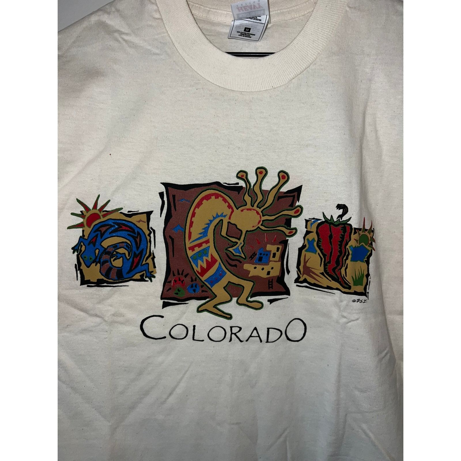 Fruit Of The Loom Vintage Kokopelli Shirt Aboriginal Dancer Desert VTG 90s M Size US M / EU 48-50 / 2 - 2 Thumbnail