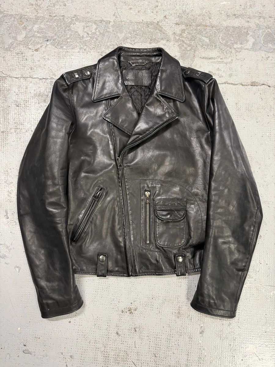 Dolce & Gabbana 2000s Dolce & Gabbana Perfecto Pure Black Leather Jacket Size US M / EU 48-50 / 2 - 1 Thumbnail