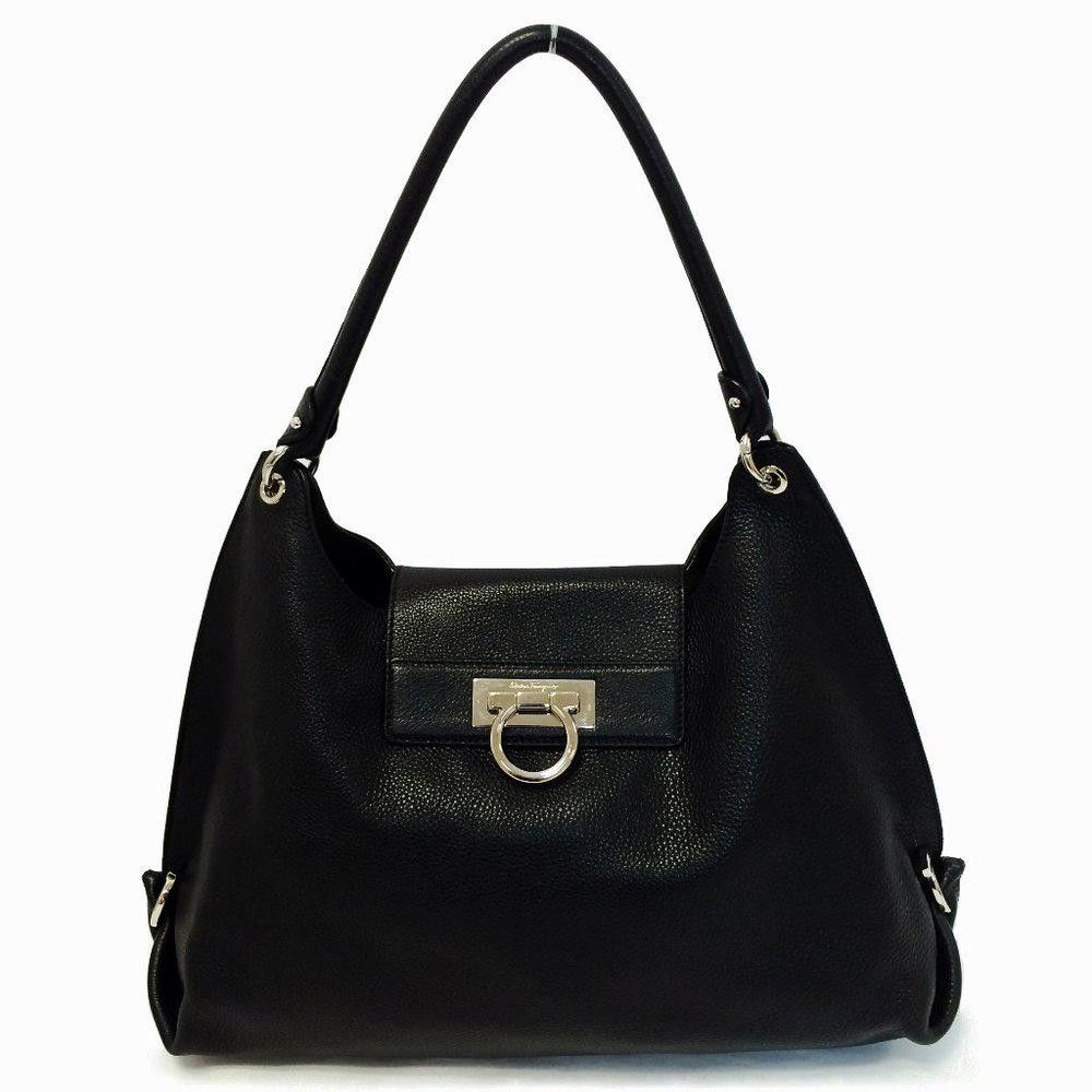 Salvatore Ferragamo Salvatore Ferragamo Fanisa Large Nero Hobo Bag Size ONE SIZE - 1 Thumbnail