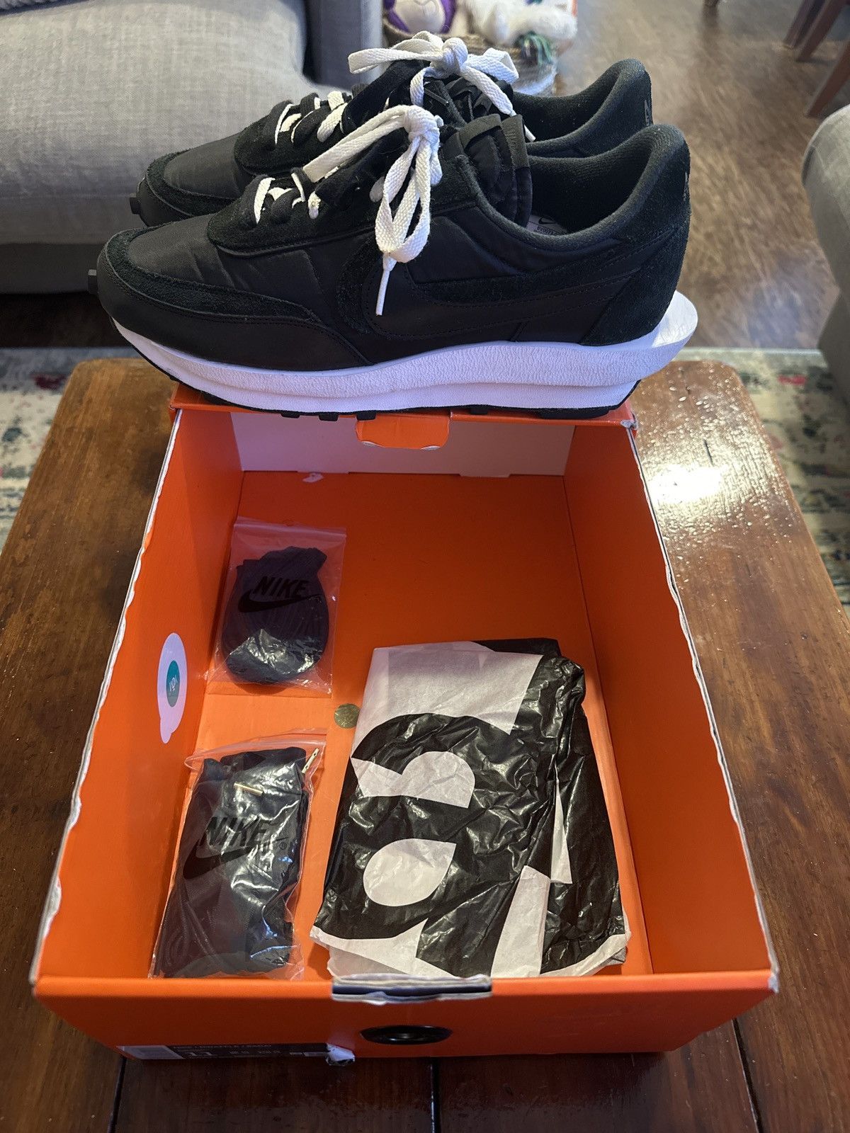 Nike × Sacai Nike Sacai LD Waffle Black Nylon Size US 11 / EU 44 - 6 Thumbnail
