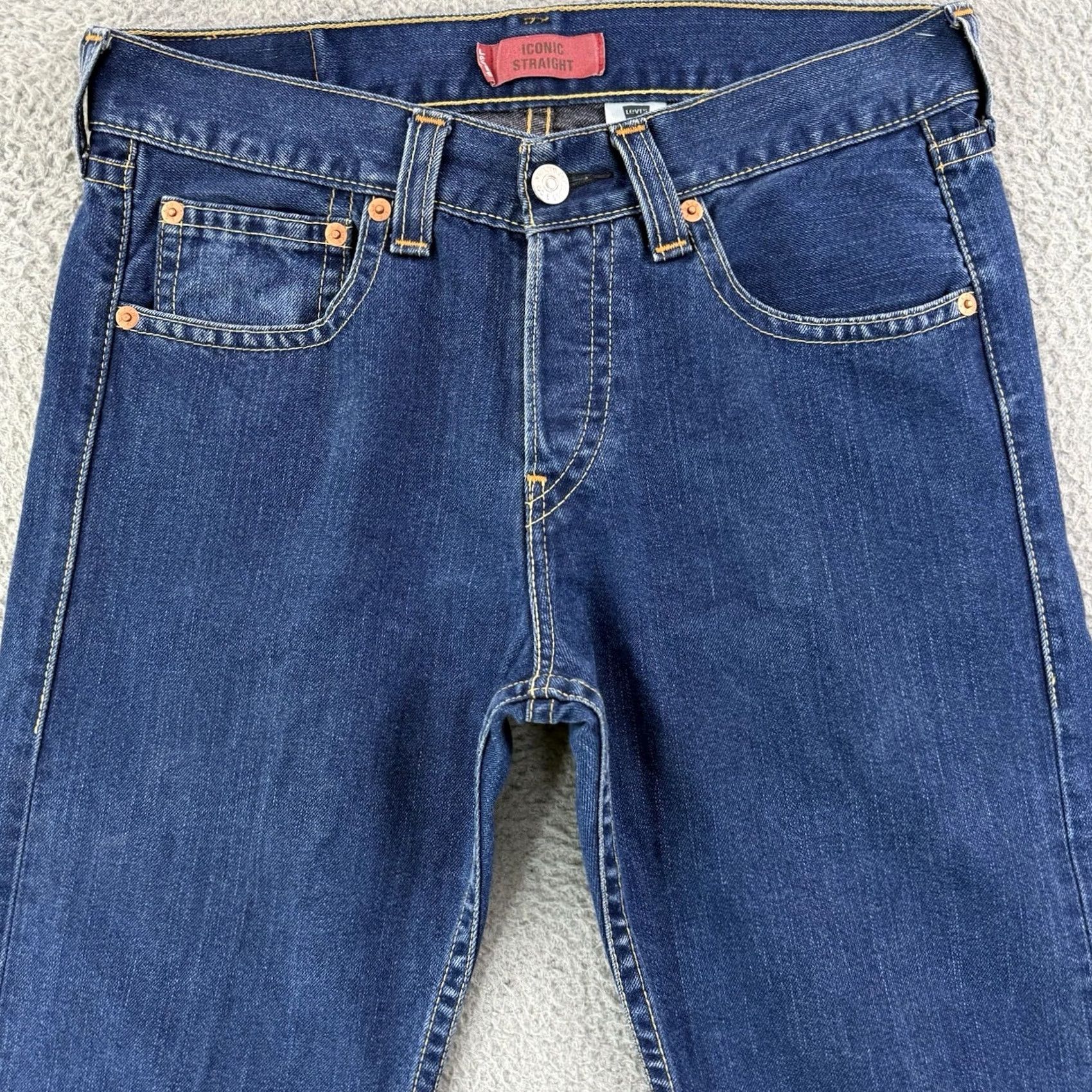 Levi's VINTAGE Levi's Iconic Straight Jeans Mens 33x34 Blue Denim Button Fly Y2K Size US 33 - 3 Thumbnail