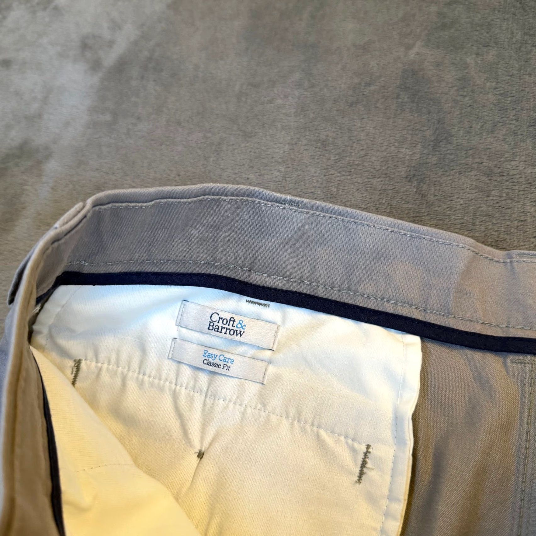Croft & Barrow Croft & Barrow Chino Pants Mens 34x30 Easy Care Classic Fit Gray Blue Stretch Size US 34 / EU 50 - 2 Thumbnail