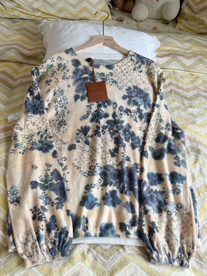 Loro Piana LORO PIANA Cashmere ink dyed floral sweater Size M / US 6-8 / IT 42-44 - 2 Thumbnail