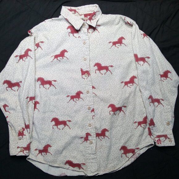 Vintage Vintage Barn Fly Horse Silhouette Horseshoe Button Shirt Size US S / EU 44-46 / 1 - 2 Thumbnail