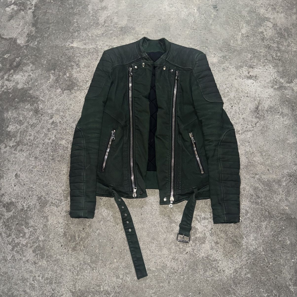 Balmain Balmain Waxed Green Biker Jacket Small Size US S / EU 44-46 / 1 - 1 Thumbnail