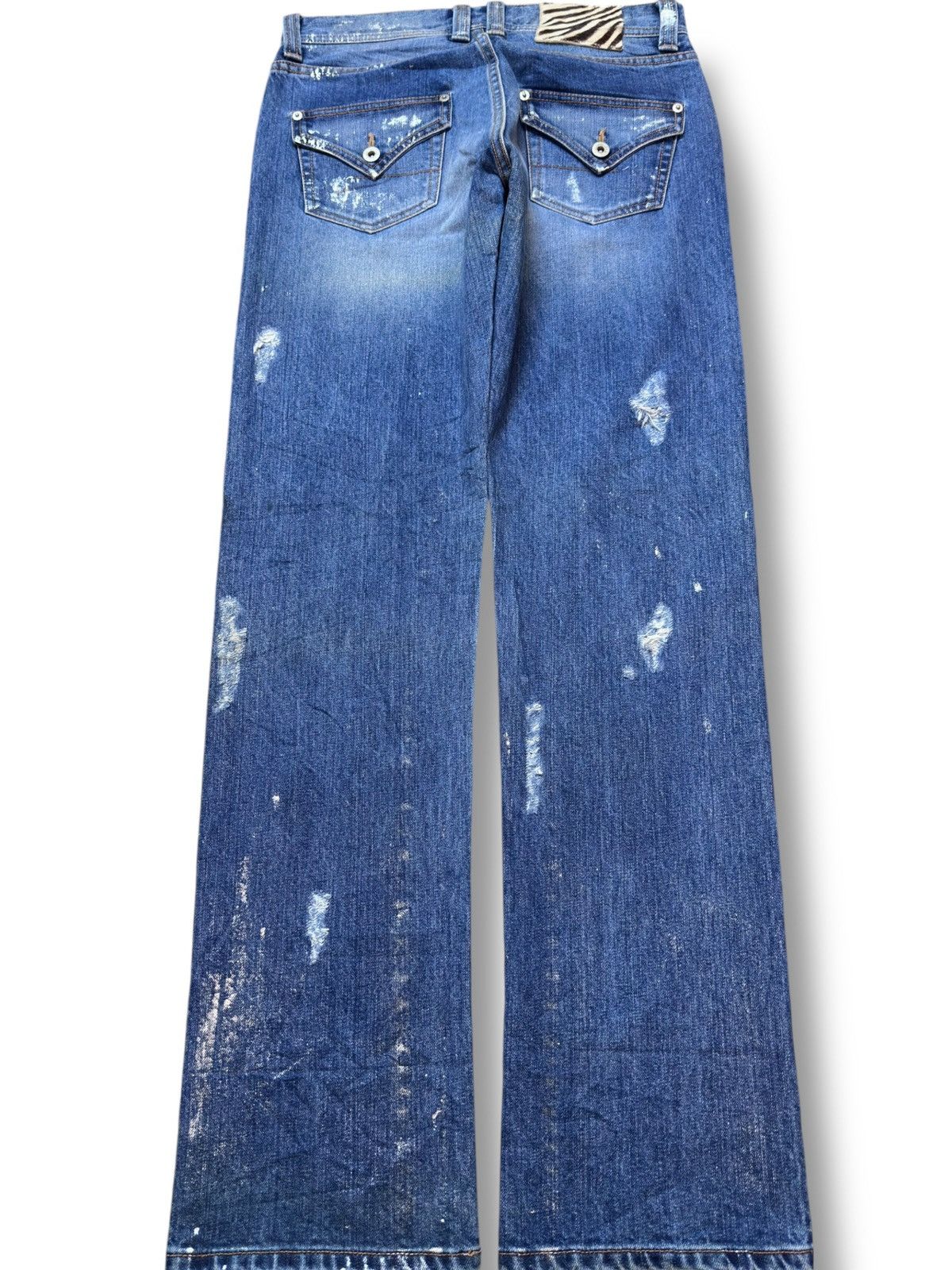 Kapital Vintage Double Standard Silver Splatter Distressed Denim Size US 30 / EU 46 - 4 Thumbnail