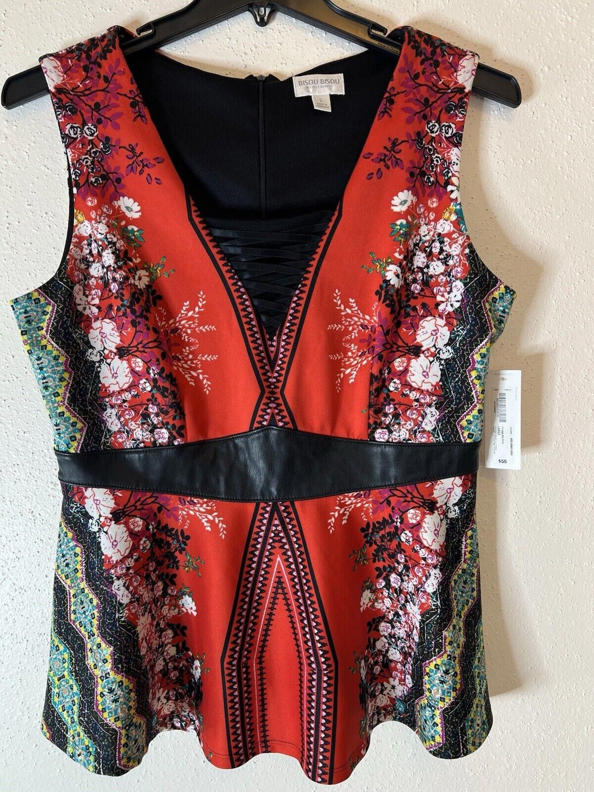 Designer NWT bisou bisou Large Sleeveless Top Size L / US 10 / IT 46 - 1 Thumbnail