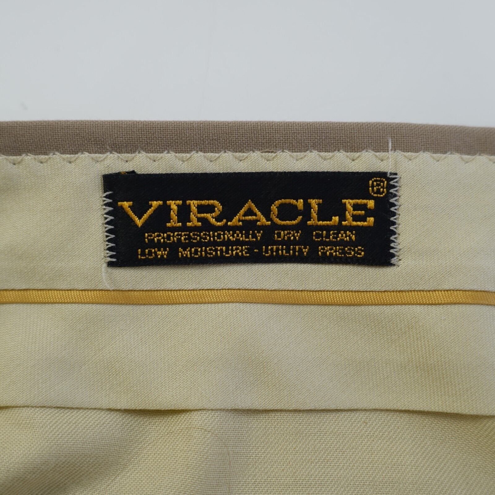 Hart Schaffner Marx Hart Schaffner Marx Tan Wool Flat Front Mid Rise Dress Pants Size 38R - 5 Thumbnail