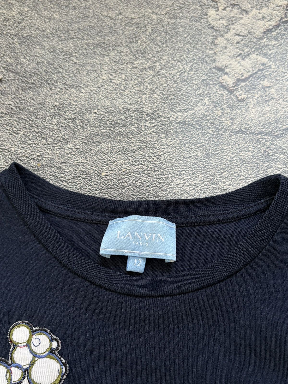 Lanvin Lanvin Enfant Boys Koi Patch Graphic Tee Navy Blue 12Y Size US XXS / EU 40 - 3 Thumbnail