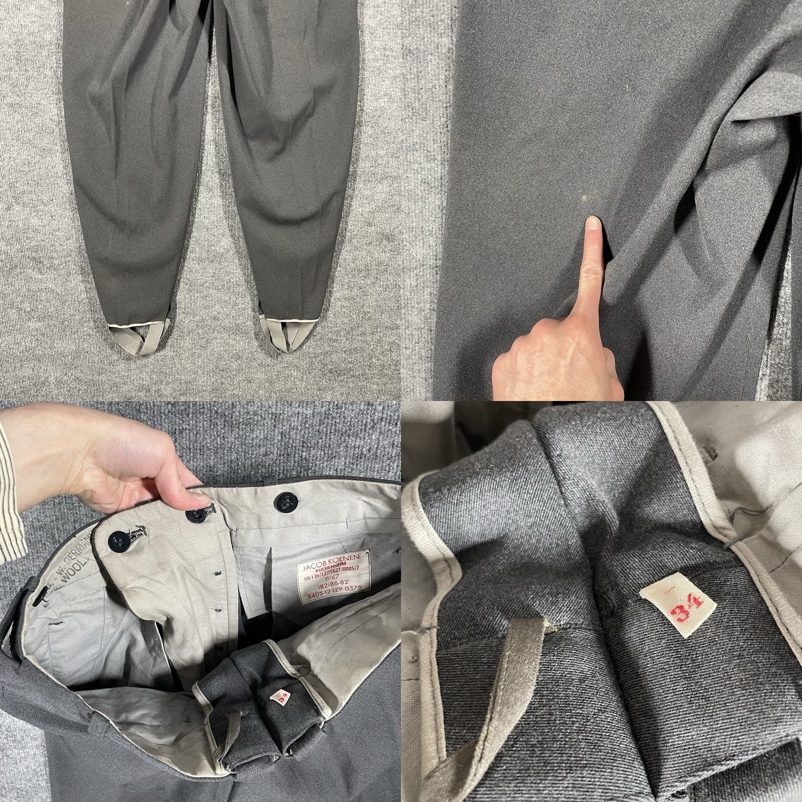 Vintage VINTAGE M43 Army Wool Trousers Pants 31x32 Men Gray 60s WWII Germany WWII M43 Trousers Mens Size US 31 - 8 Thumbnail