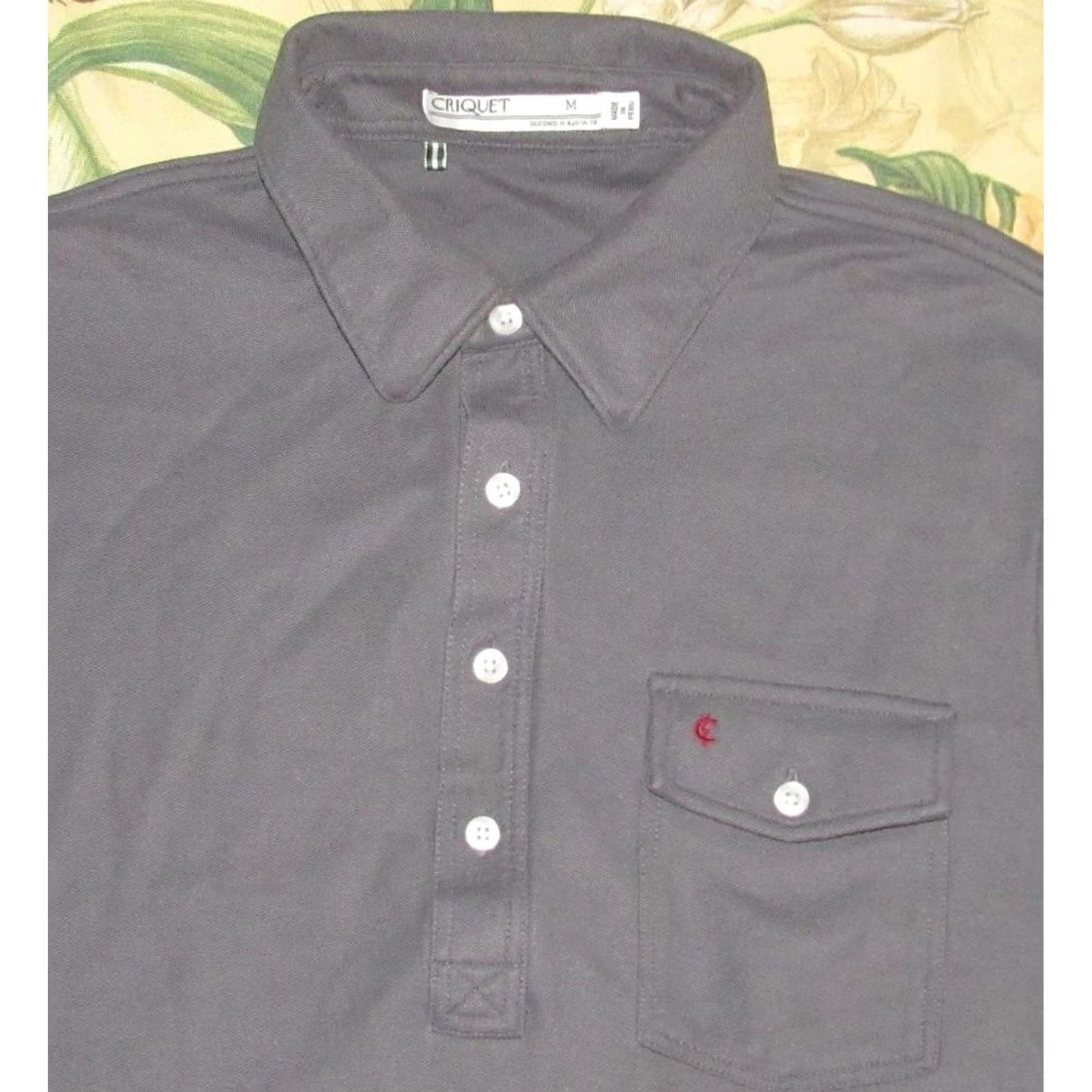 Vintage CRIQUET Grey Long Sleeve Pique Polo Shirt Medium Mens Size US M / EU 48-50 / 2 - 2 Thumbnail