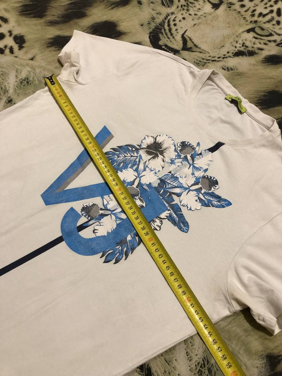 Versace Jeans Couture Versace Jeans White Logo Rubber Print Cotton T-Shirt Size US L / EU 52-54 / 3 - 7 Thumbnail