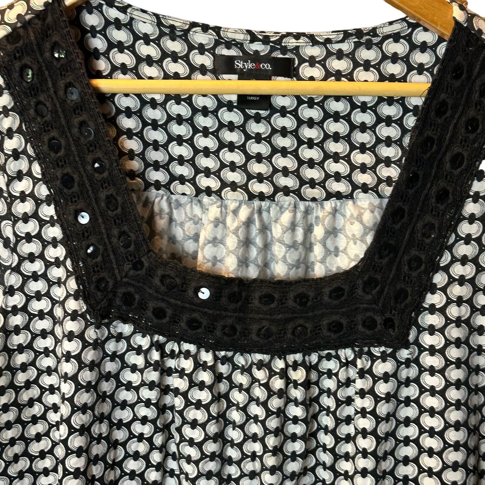 Vintage Style & Co Blouse/Shirt Women's Large XL Sparkles EUC Fun Sm Size XL / US 12-14 / IT 48-50 - 4 Thumbnail
