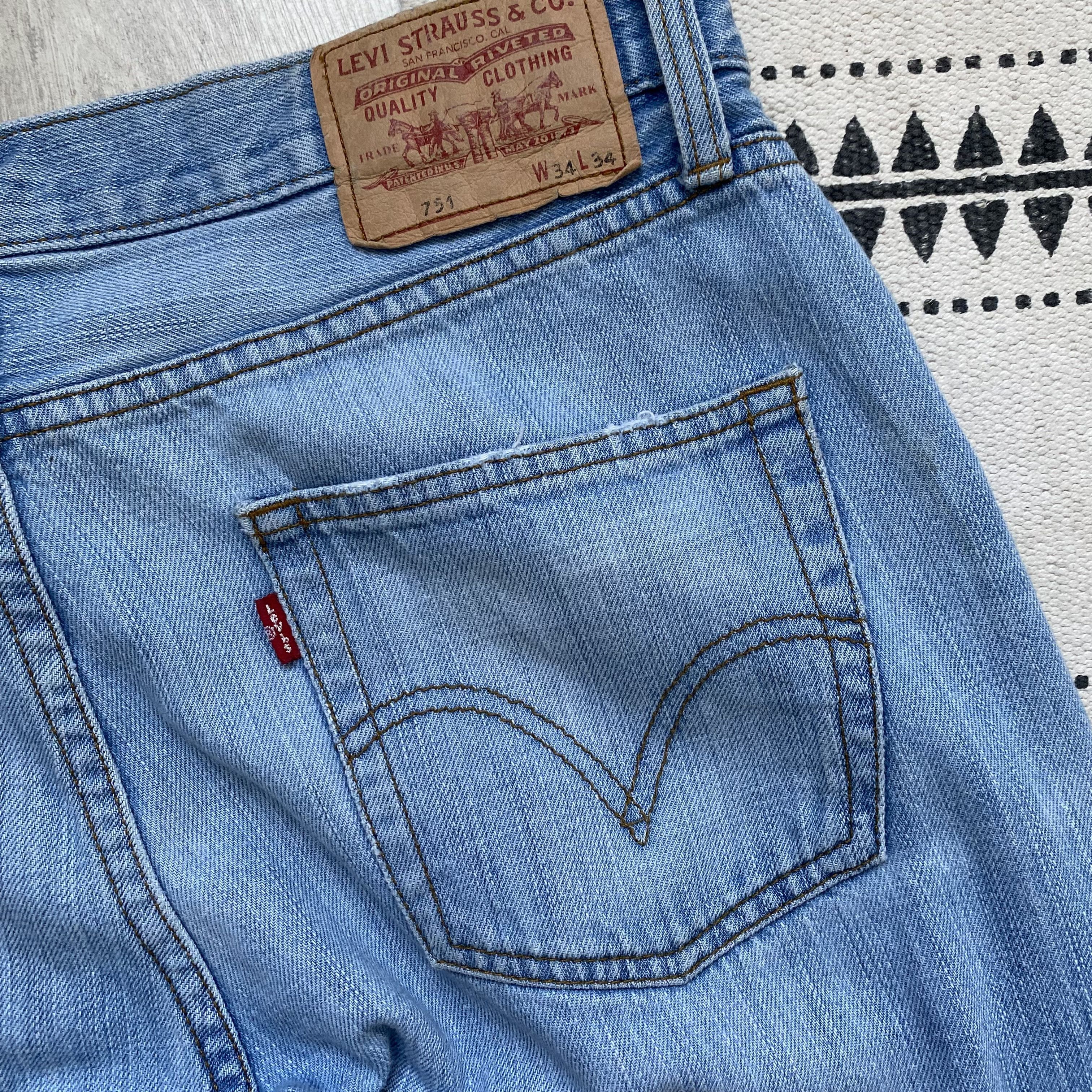 Levi's Vintage 90s Levi's 751 Washed Blue Denim Jeans 32x34 Y2K Usa Size US 32 / EU 48 - 2 Thumbnail