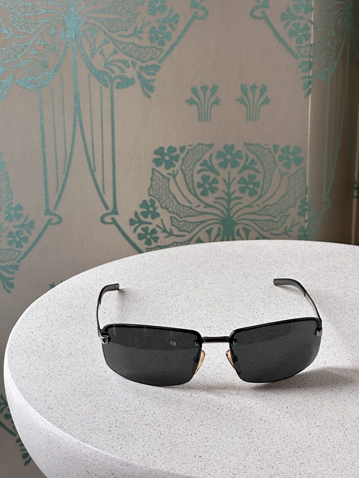 GUCCI Rimless Dark Mens Sunglasses GG Logo 1794/S Y2K