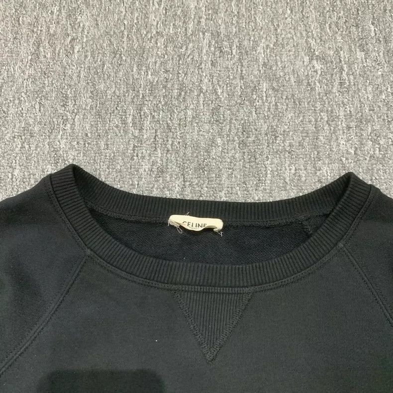 Celine Celine Black Embroidered Logo Sweatshirt Size M Size US M / EU 48-50 / 2 - 3 Thumbnail