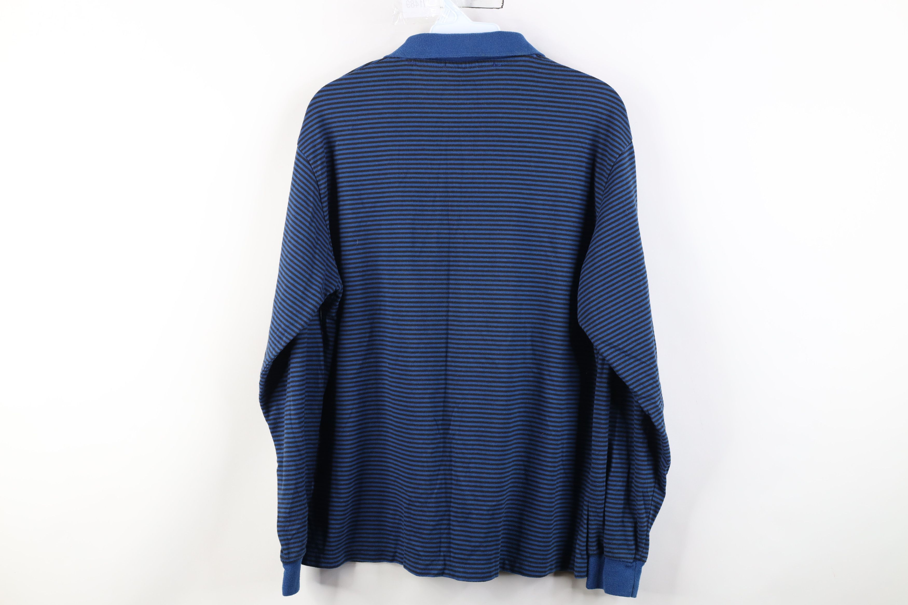 Vintage Vintage 70s Streetwear Long Sleeve Rugby Polo Shirt Blue Size US L / EU 52-54 / 3 - 9 Thumbnail