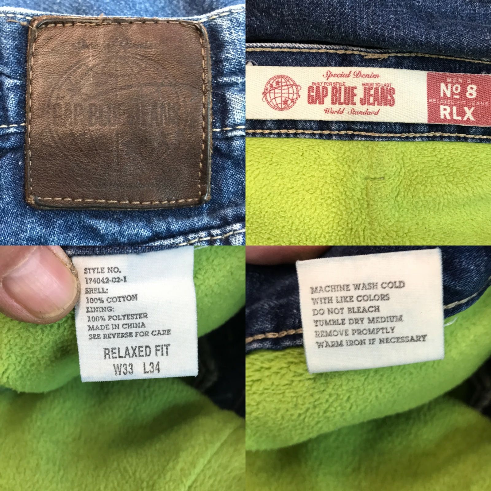 Gap Gap Relaxed Fit Straight Leg Mid Rise Denim Jeans Size 34X34 Blue Mens Size US 34 / EU 50 - 8 Thumbnail