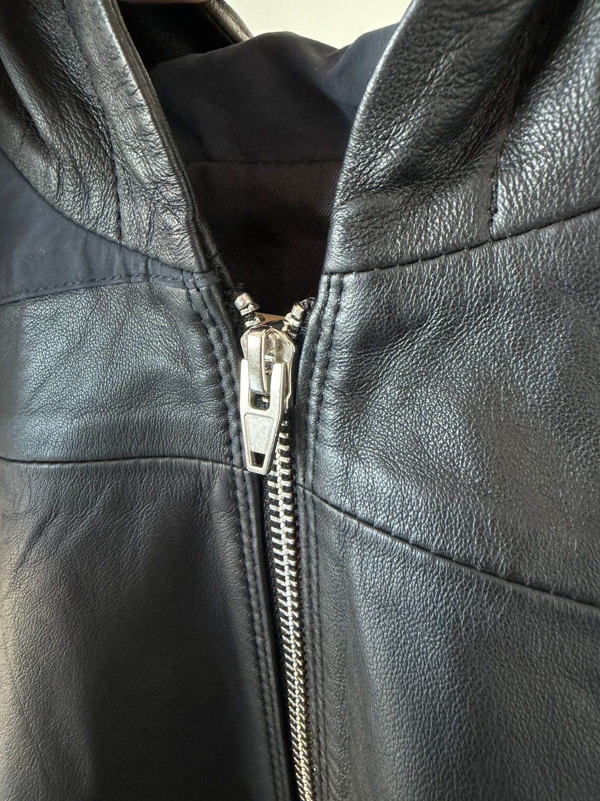 Alexander Wang Alexander Wang Sample Black Panel Leather Hooded Jacket M Size US M / EU 48-50 / 2 - 5 Thumbnail