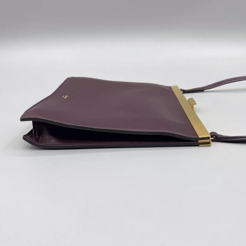 Celine CELINE Clasp Crossbody Bag in Burgundy Size ONE SIZE - 5 Thumbnail