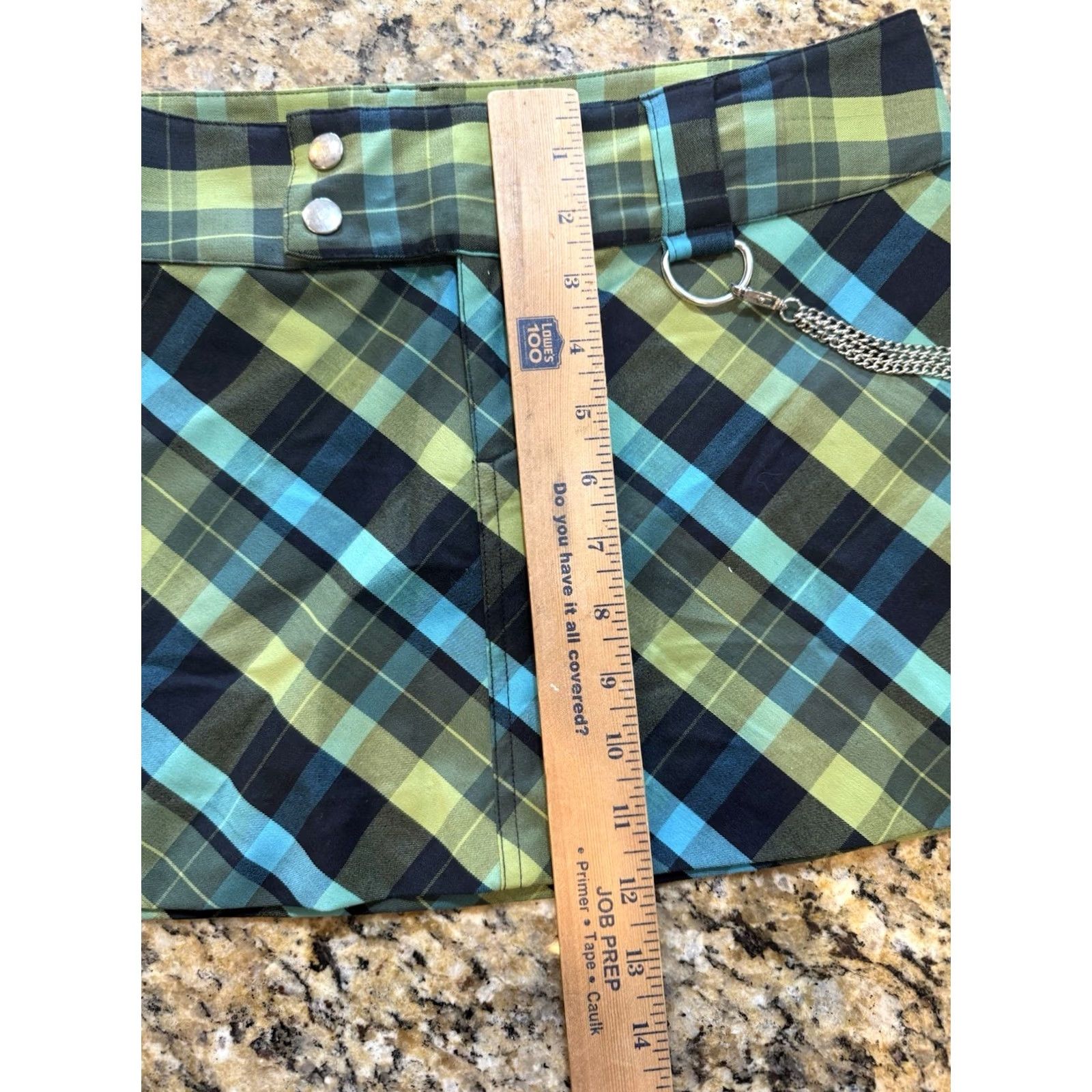 Vintage VINTAGE Wet-seal Skirt Mini Women Juniors 5 Green Plaid Grunge Punk, Chain, Short SZ 5, Wet-seal, Y2K Size 27" / US 4 / IT 40 - 5 Thumbnail