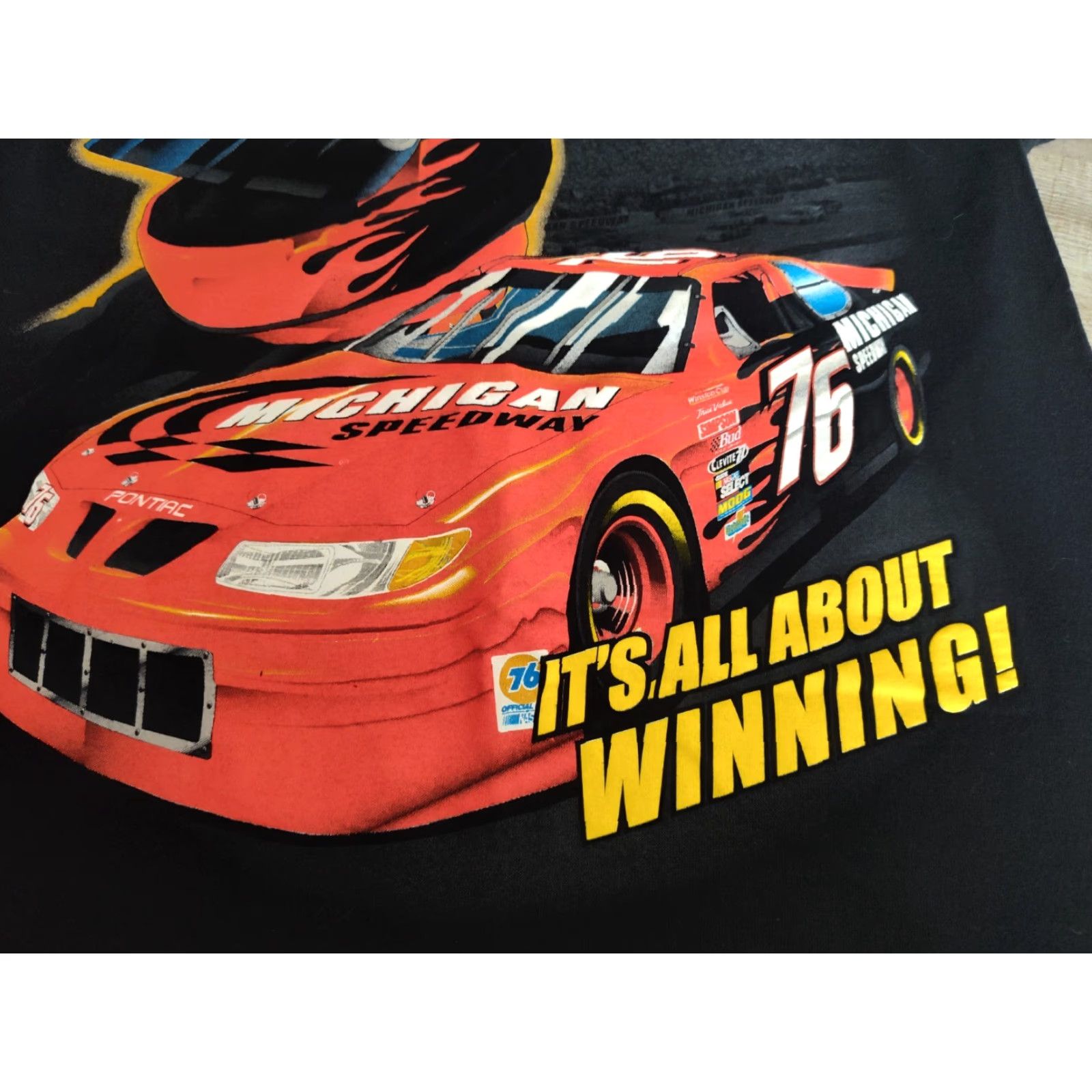 Fruit Of The Loom VINTAGE Michigan Speedway Nascar T-Shirt Adult Large Black Graphic Print 90s Racing Y2K Unisex Size US L / EU 52-54 / 3 - 2 Thumbnail