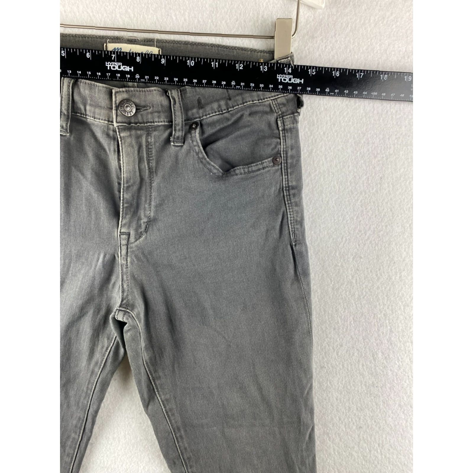Madewell Madewell High Riser Skinny Jeans Womens 27 Gray Denim Dark Wash Stretch Ankle 5-Pocket Regular Rise Size 27" / US 4 / IT 40 - 3 Thumbnail