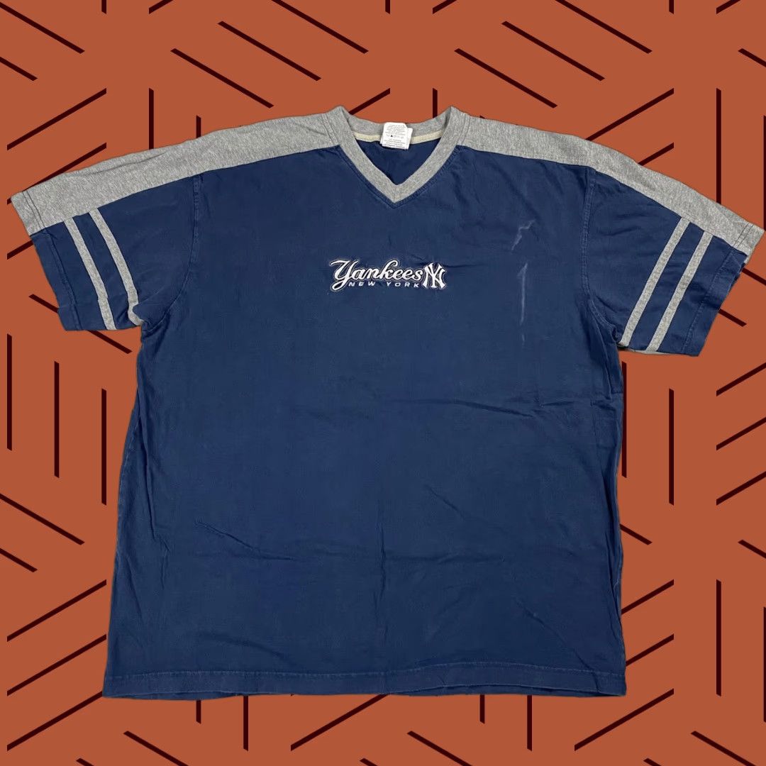 X-LARGE VTG CSA Yankees Embroidered Colorblock Jersey Tee - Adult XL Gray - 1990s Retro Shirt Mens XL Size US XL / EU 56 / 4 - 1 Thumbnail